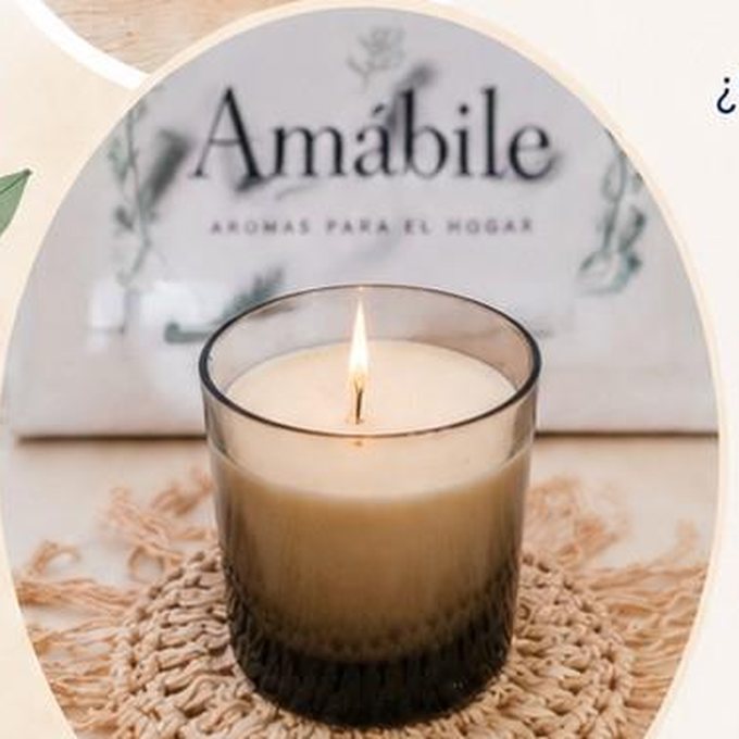 Vela Amábile en vaso de vidrio